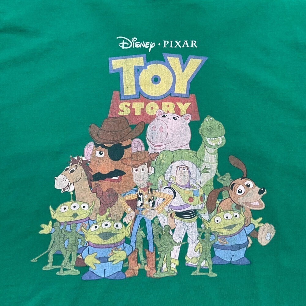 Disney Big & Tall Vintage 1995 Toy Story Pixar Green Cotton Tee T-Shirt Mens 5XL - Picture 2 of 8
